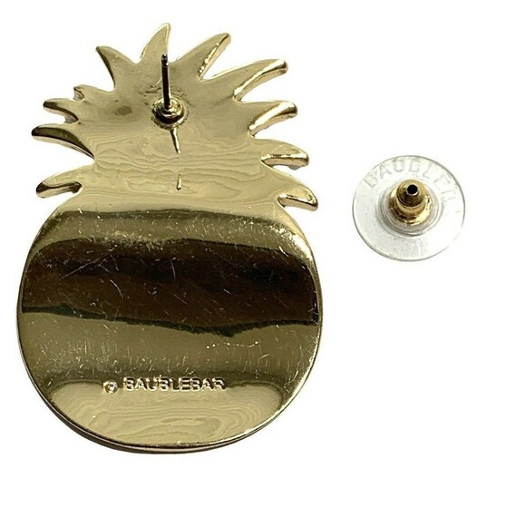 Baublebar Pineapple Tac Pin Brooch 1.75" Gold Tone Tropical Color Accents - Picture 5 of 6